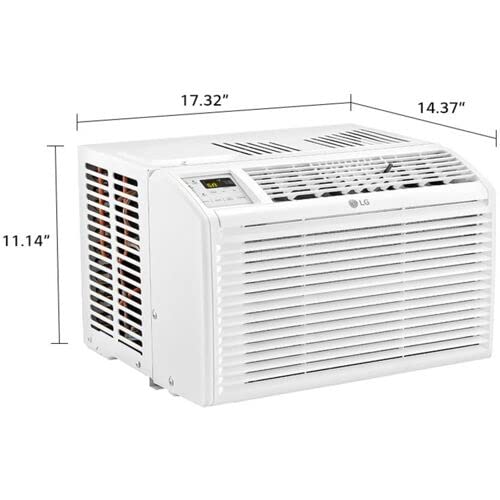 LG 6,000 BTU Window Air Conditioner, 115V, Cools 250 Sq.Ft. for Bedroom, Den, Living Room, Quiet Operation, with Remote, 2 Cooling & Fan Speeds, 2-Way Air Deflection, Auto Restart, White