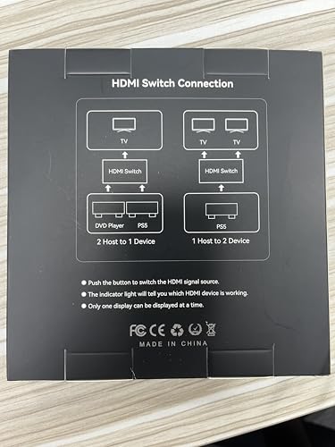 HDMI Switch 4k@60hz Splitter, GANA Aluminum Bidirectional HDMI Switcher 2 in 1 Out, Manual HDMI Hub Supports HD Compatible with Xbox PS5/4/3 Blu-Ray Player Fire Stick Roku