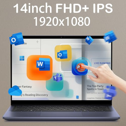 DELL Inspiron 7440 14 2-in-1 Touchscreen Laptop Computer - 14" FHD IPS, AMD Ryzen 5 8640HS for Business, Students, Fingerprint, Backlit, FHD Webcam, Win 11 Pro (64GB DDR5 RAM, 2TB SSD)