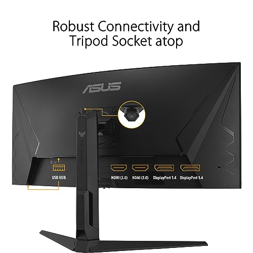 ASUS TUF Gaming 34” 1440P 1500R Curved Monitor (VG34VQL3A) - QHD (3440 x 1440), 180Hz, 1ms, Extreme Low Motion Blur, Freesync Premium Pro, 125% sRGB, DisplayHDR 400, Height Adjustable, 3 year warranty