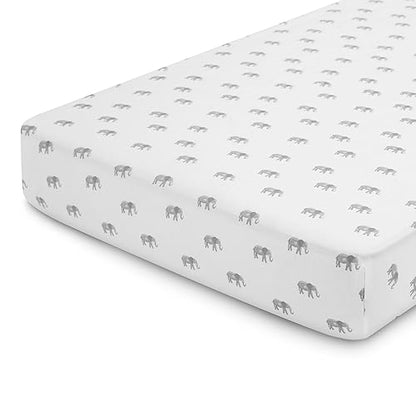 Delta Children Fitted Crib Sheets for Girls and Boys - Crib Sheet for Standard Crib and Toddler Mattresses - 28x52 Inch (Pack of 3), Safari Friends