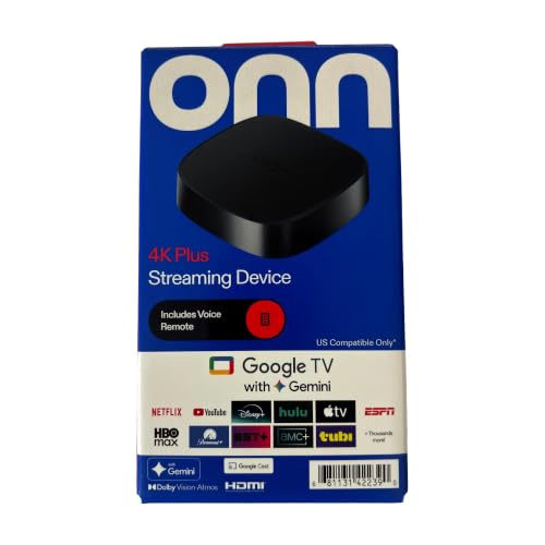 Premium Choice Co Onn 4K Plus Streaming Device with Google TV – 16GB Storage, 2GB RAM, Wi-Fi 6, Dolby Vision & Dolby Atmos, Voice Remote, 4K UHD