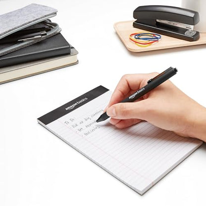Amazon Basics Black Ballpoint Pens for Smooth Writing, Retractable, 12-Pack