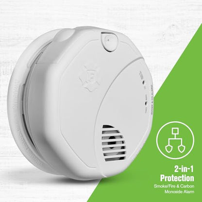 First Alert Combination Smoke & Carbon Monoxide Alarm, Battery Operated Detector with Test & Silence Button, SMCO100, 1-Pack