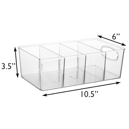 ClearSpace Plastic Pantry Organizers and Storage Bins with Removable Dividers – Perfect Kitchen Organization or Pantry Storage – Refrigerator Organizer Bins, Cabinet Organizers (2 Pack)