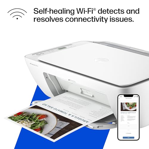HP DeskJet 2827e Wireless All-in-One Color Inkjet Printer, Scanner, Copier, Best-for-Home, 3 Month Instant Ink Trial Included, AI-Enabled (6W7F5A)