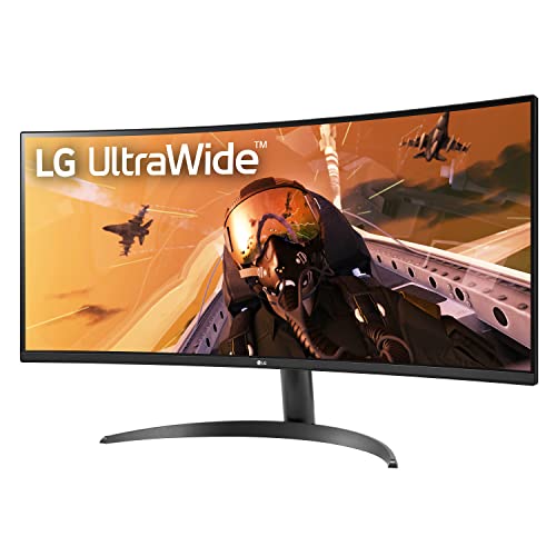 LG 34WP60C-B 34-Inch 21:9 Curved UltraWide QHD (3440x1440) VA Display with sRGB 99% Color Gamut and HDR 10, AMD FreeSync Premium and 3-Side Virtually Borderless Screen Curved QHD Tilt,Black