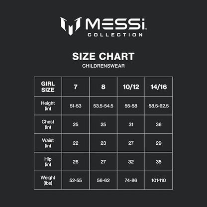 Messi Girls' Lifestyle Short Sleeve T-Shirt, Standard Fit Graphic Tee, Cotton Blend Fabric, Bright White