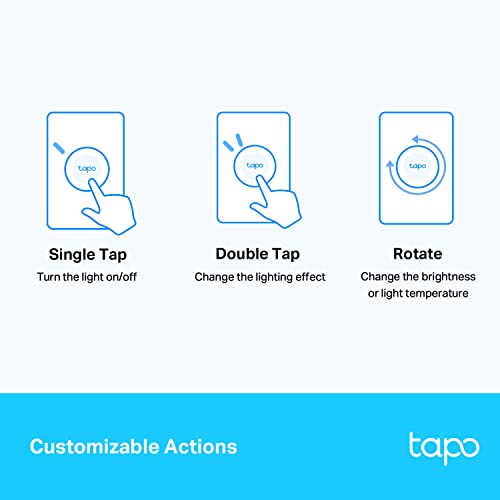 TP-Link Tapo Smart Button | Wireless Remote Dimmer Switch | 3-Way Control | Tap & Rotate | Tapo HUB Required | 1+ Year Battery Life