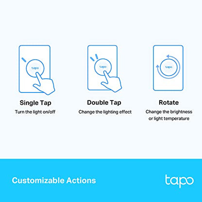 TP-Link Tapo Smart Button | Wireless Remote Dimmer Switch | 3-Way Control | Tap & Rotate | Tapo HUB Required | 1+ Year Battery Life