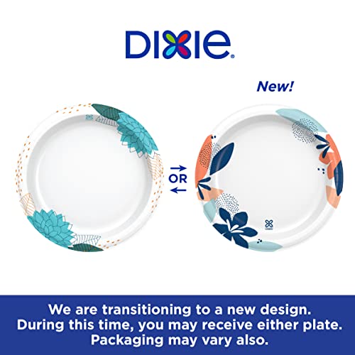 Dixie Paper Plates, 8 ½ inch, Lunch or Light Dinner Size Printed Disposable Plate, Packaging and Design May Vary 90 Counts (Pack of 1)