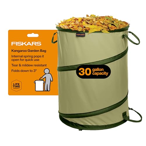 Fiskars 30-Gallon Kangaroo Collapsible Pop Up Garden Bag for Yard Waste
