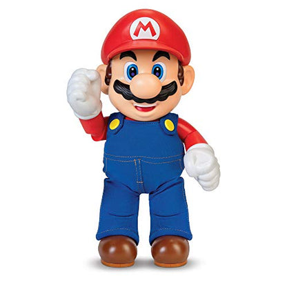 Super Mario It's-A Me, Mario! Collectible Action Figure, Talking Posable Mario Figure, 30+ Phrases and Game Sounds – 12 Inches Tall!