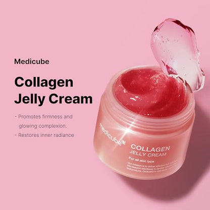 Medicube Collagen Jelly Cream- Niacinamide & Freeze-Dried Hydrolyzed Collagen - Boosts skin's barrier hydration and gives 24h Glow & Lifted Look - No artificial color, Korean skincare (3.71 fl.oz.)