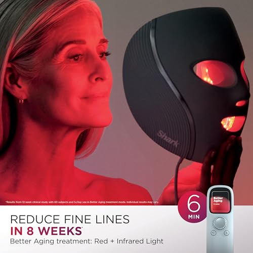 Shark CryoGlow LED Face Mask, Red Light Therapy, Under-Eye Cooling, FW312
