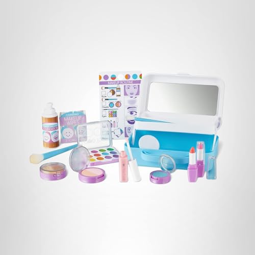 Melissa & Doug Love Your Look Pretend Makeup Kit (16 pcs) – Kids Vanity Set with Realistic Accessories, Mess-Free Fake Makeup for Girls, Dress-Up & Imaginative Play Toy, Ages 3++