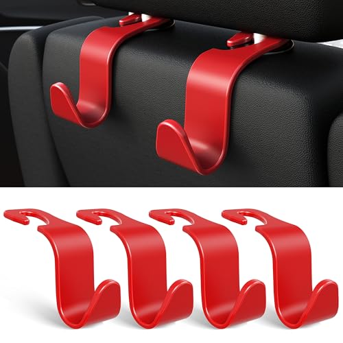 4-Pack Car Headrest Hooks Holds 55lbs Seat Storage Organizer for Bags