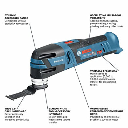 BOSCH GXL12V-270B22 12V Max 2-Tool Combo Kit with Chameleon Drill/Driver Featuring 5-In-1 Flexiclick® System and Starlock® Oscillating Multi-Tool