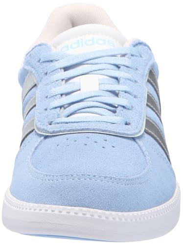 adidas Women's Breaknet Sleek Sneaker, Blue/Silver Metallic/Halo Blue, 7.5