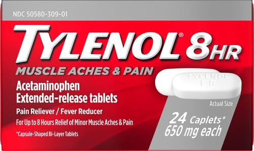 Tylenol 8 HR Muscle Aches & Pain, Pain Relief from Aches and Pain, 650 mg, 24 ct.