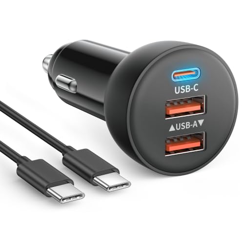 iPhone 17 16 15 Pro Car Charger, 70W 3-Port Car Charger USB C Fast Charge