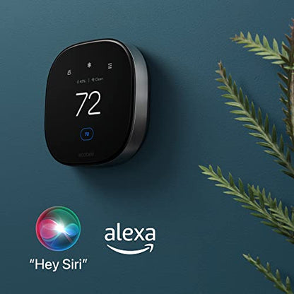 ecobee Smart Thermostat Premium with Siri and Alexa and Built in Air Quality Monitor and Smart Sensor with SmartSensor for Doors and Windows 2-Pack, White