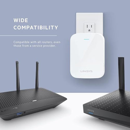 Linksys WiFi 6 Wireless Range Extender | 1.8 Gbps Speed | 2,000 Sq. FT Coverage | RE7350-AMZ | 2024 Release