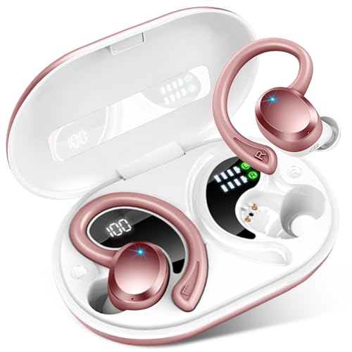 Wireless Earbuds Bluetooth Headphones Sport, 2024 Bluetooth 5.3 Earbud 3D HiFi Stereo Over Ear Buds, 48Hrs Earhooks Earphone with Noise Cancelling Mic, IP7 Waterproof Headset for Workout/Running/Gym