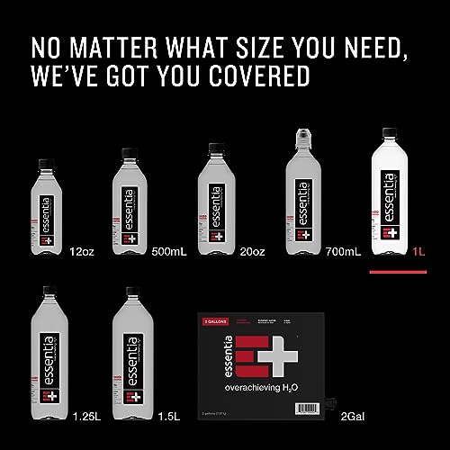 Essentia Water Bottled, Ionized Alkaline Water:99.9% Pure, Infused With Electrolytes, 9.5 pH Or Higher With A Clean, Smooth Taste, 1 Litre (Pack of 12)