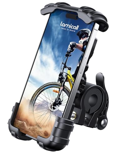 Lamicall Bike Phone Holder Motorcycle Mount - One-Hand Operation, Lockable