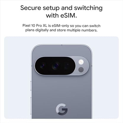 Google Pixel 10 Pro XL - Unlocked Android Smartphone - Gemini AI Assistant, Triple Rear Camera System, Fast-Charging 24+ Hour Battery, and 6.8" Super Actua Display - Obsidian - 256 GB (2025 Model)