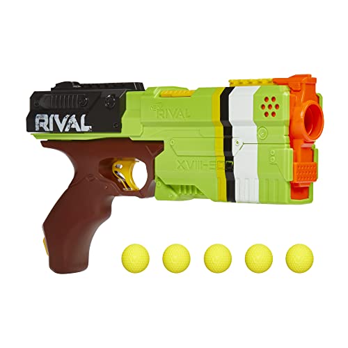 NERF Rival Kronos XVIII-500 Blaster, Breech-Load, 5 Rival Rounds, Spring Action, 90 FPS Velocity, Green (Amazon Exclusive)