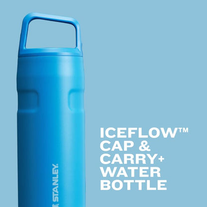 STANLEY IceFlow Cap and Carry Water Bottle 24 oz | Wide Mouth Twist Lid | Lightweight and Leakproof for Travel and Sports | Insulated Stainless Steel | BPA-Free | Polar