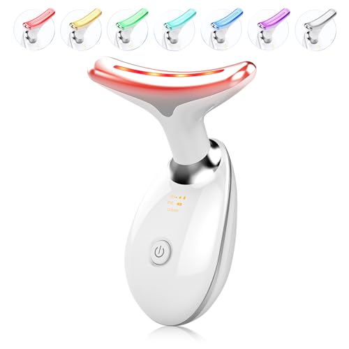 ELISHINE 7 Color Light Based Multifunctional Facial Massager, Face Massager Tool for Skin Care at Home, Glossy White