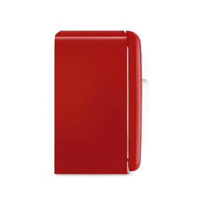 Smeg FAB10 50's Retro Style Aesthetic Refrigerator with 4.48 Cu Total Capacity, 2 Glass Shelves, LED Internal Light, 22-Inches, Red Right Hand Hinge. FAB10URRD3 Made In Italy