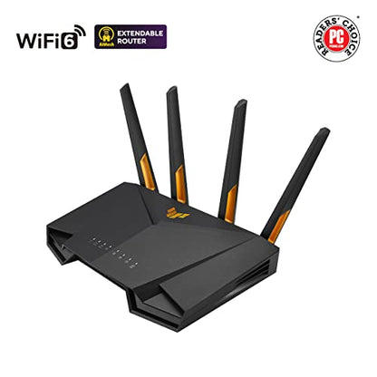 ASUS TUF Gaming WiFi 6 Router (TUF-AX4200) - Dedicated Gaming Port, Dual 2.5G Port, 3 Steps Port Forwarding, Extendable Router with AiMesh Technology, AiProtection Pro, VPN, Instant Guard