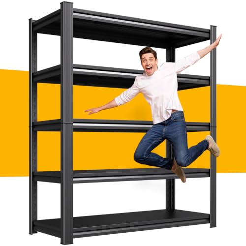 35.4''W*71.2H Metal Storage Shelves, 5-Tier Adjustable Garage Shelving