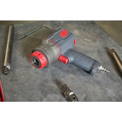 Ingersoll Rand 2236QTIMAX-2 DXS2 1/2" Air Impact Wrench, 2" Extended Anvil, Quiet, 1500 ft-lb Torque, Titanium Hammercase, Friction Ring Retainer, Pistol, Interchangeable Anvil, Multi-functional Tool