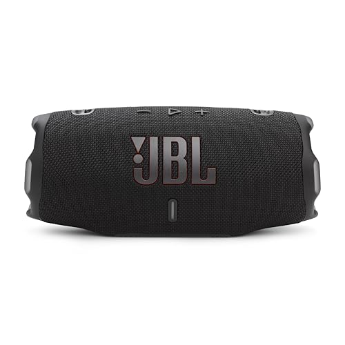 JBL Charge 6 - Portable Waterproof & Drop-Proof Bluetooth Speaker, Bold Pro Sound with AI Sound Boost, 28Hrs of Playtime, Built-in powerbank & Comes with a Sturdy/Removable Carrying Strap (Black)