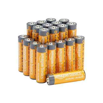 Amazon Basics 20 Pack AA High-Performance Alkaline Batteries, 10-Year Shelf Life, Easy to Open Value Pack