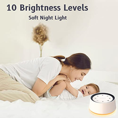 Brown Noise Sound Machine with 30 Soothing Sounds 12 Colors Night Light White Noise Machine for Adults Baby Kids Sleep Machines Memory Function 36 Volume Levels 5 Timers for Home Office Travel