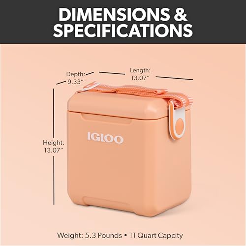 Igloo Apricot 11 Qt Tag-Along Too Strapped Picnic Style Cooler