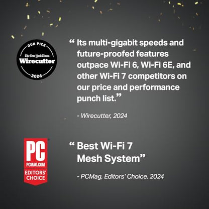 TP-Link Deco 7 Pro BE63 Tri-Band WiFi 7 BE10000 Whole Home Mesh System- 6-Stream 10 Gbps, 4x2.5G Ports Wired Backhaul, 4X Smart Internal Antennas, VPN, HomeShield, Free Expert Support (2-Pack)