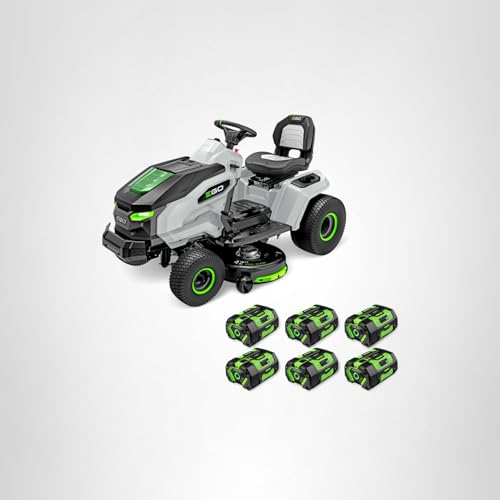 EGO Power+ Electric Riding Lawn Mower, 42" Deck Cordless Tractor, Includes (6) 56V 6.0Ah Batteries and Charger - TR4204