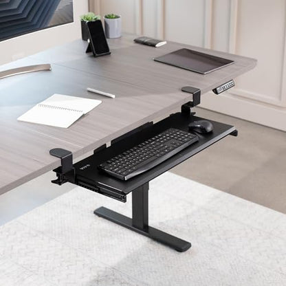 VIVO Large Keyboard Tray Under Desk Pull Out with Extra Sturdy C Clamp Mount System, 27 (33 Including Clamps) x 11 Inch Slide-Out Platform Computer Drawer for Typing, Black, MOUNT-KB05E