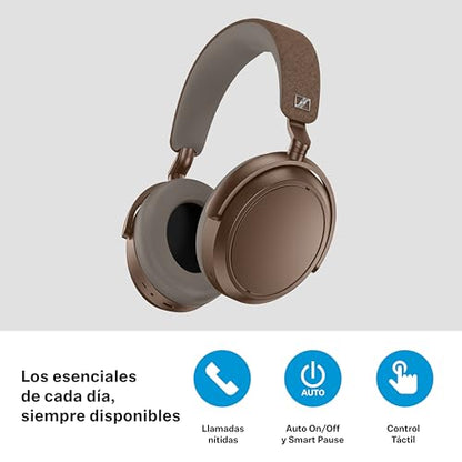 Sennheiser Momentum 4 Wireless Noise Cancelling Headphones - Bluetooth Headset for Crystal-Clear Calls with Adaptive Noise Cancellation, Over-Ear Headphones, 60h Battery Life, Folding Design, Brown