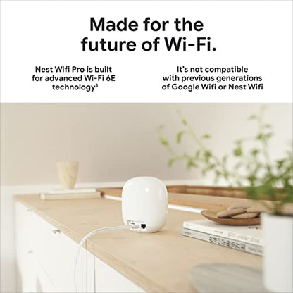 Google Nest WiFi Pro - 6E - Reliable Wi-Fi System with Fast Speed and Whole Home Coverage - Mesh Wi-Fi Router - 3 Pack - Snow, Linen, Fog