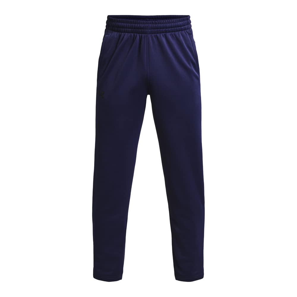 Under Armour Mens ArmourFleece Straight Leg Pant, (410) Midnight Navy / / Black, Medium Tall