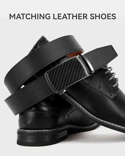 CHAOREN Mens Belt Leather Ratchet Belt - Customizable Fit, Effortless Style (35mm)
