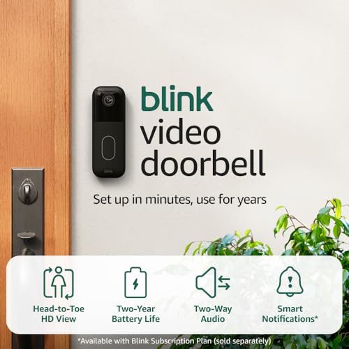 All-new Blink Video Doorbell + Outdoor 4 XR– Wireless smart security cameras, two-year battery life, go up to 400 feet from your home with extended range. Sync Module XR included.